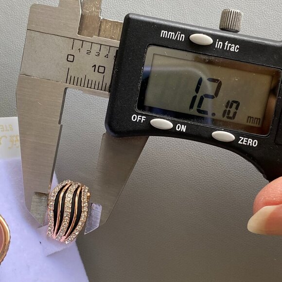 FAC Swarovski Crystal & Black Rose Gold Tone Earrings - Picture 9 of 10